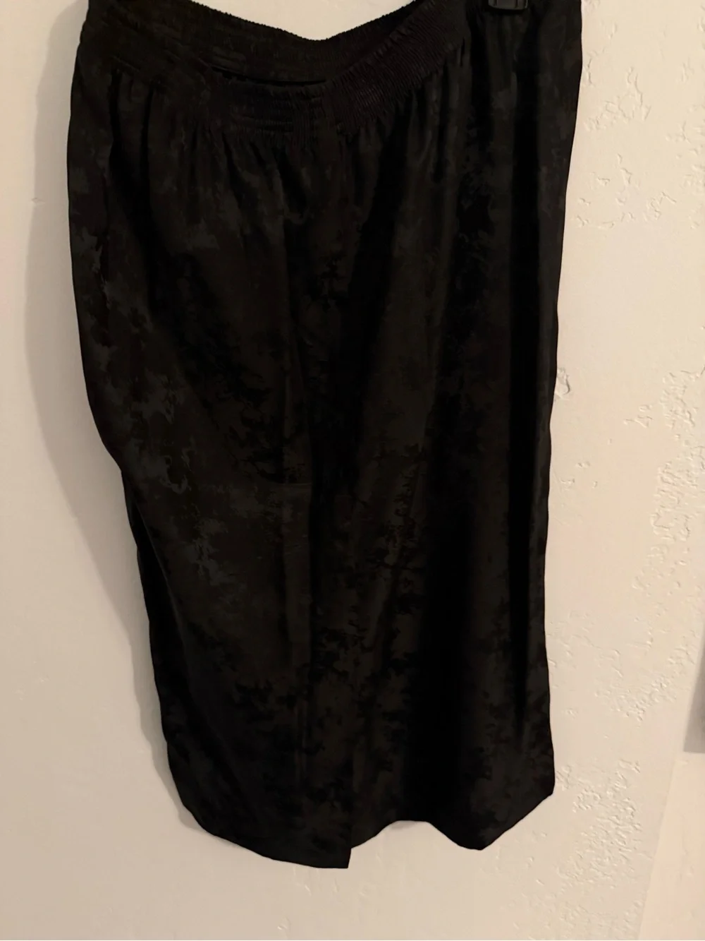 Vintage Green Patterned Blazer with Black Skirt - 100% silkWoman's Two-Piece Set